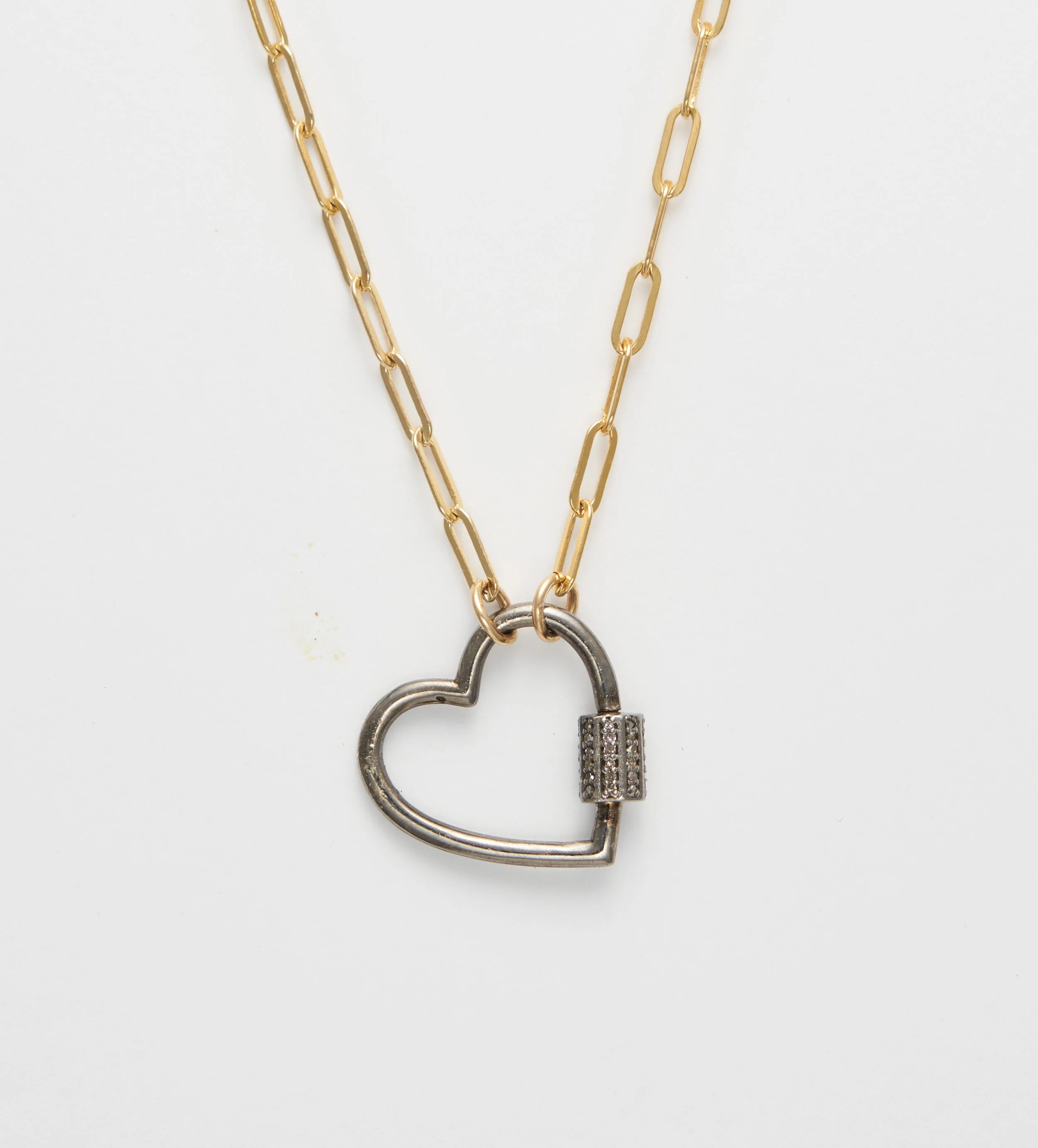 Oxidized Diamond Heart Carabiner 