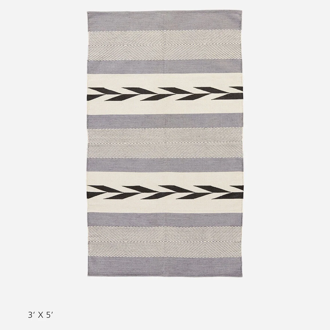Pendleton Cotton Woven Dhurrie Rug Mojave Black Cream Aggregate Supply