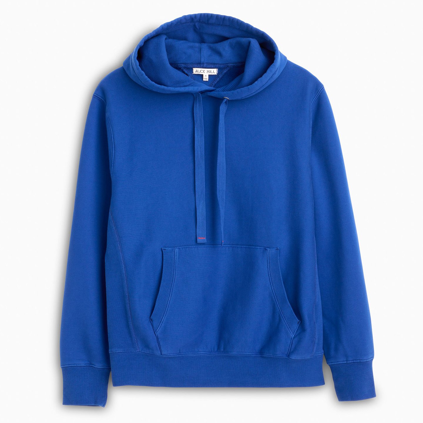 Alex Mill Thermal Lined Fleece Hoodie Cobalt Aggregate Supply