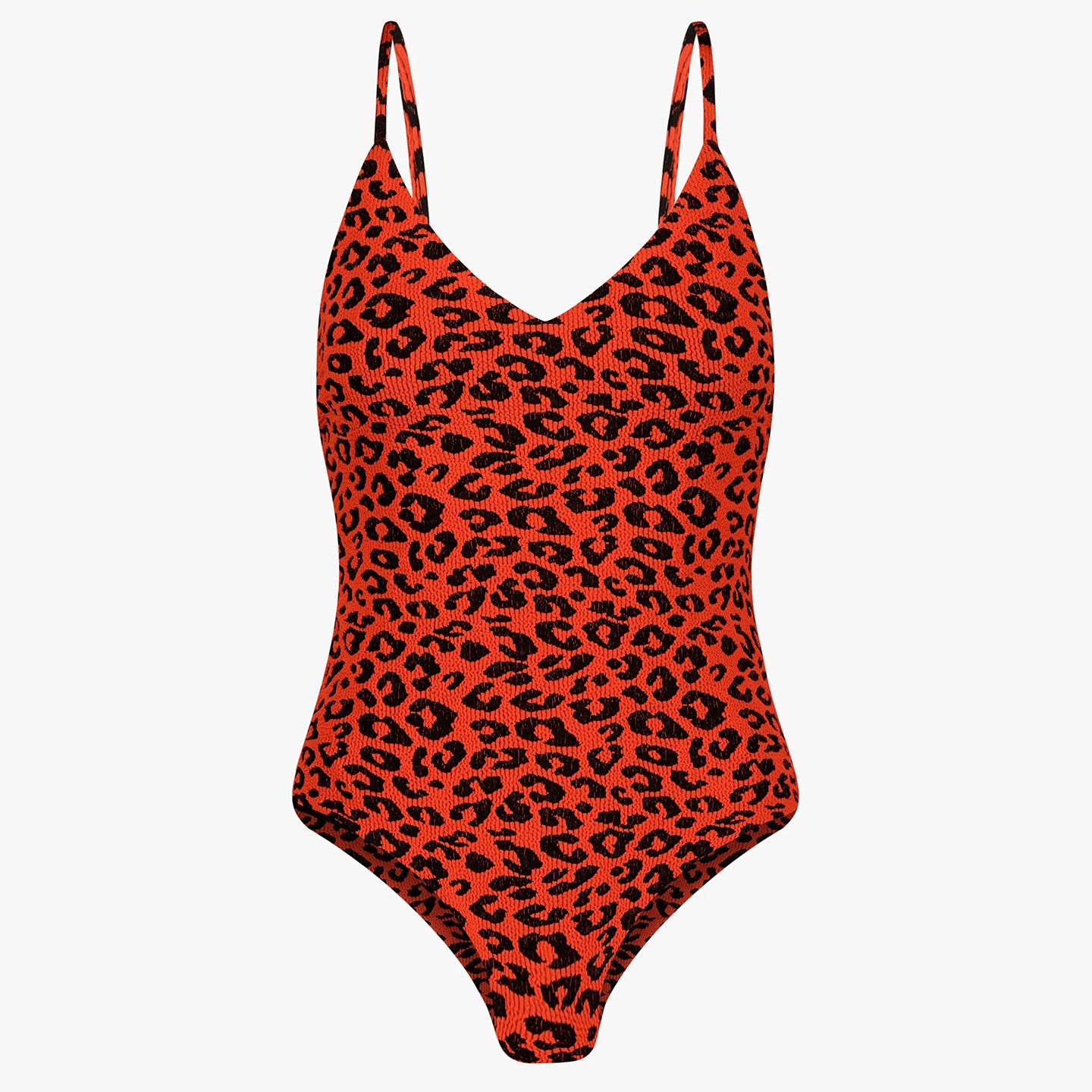 Red and leopard print swimsuit clearance