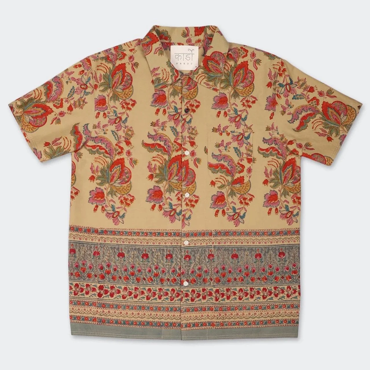日本製　BEDWIN paisley design shirts Voeut Mens Satin Paisley Print Club Shirt with Double Cuff