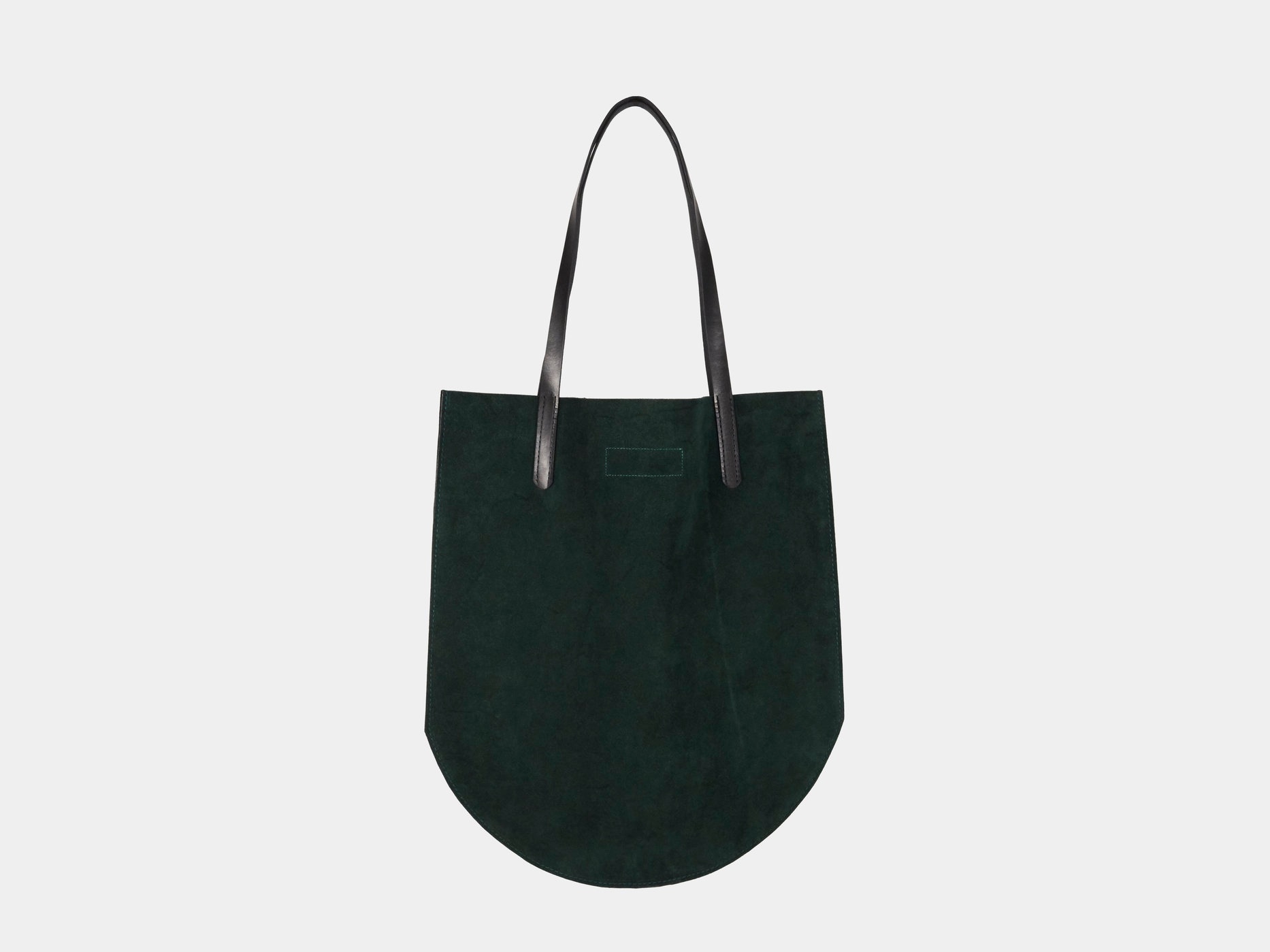 green suede tote bag