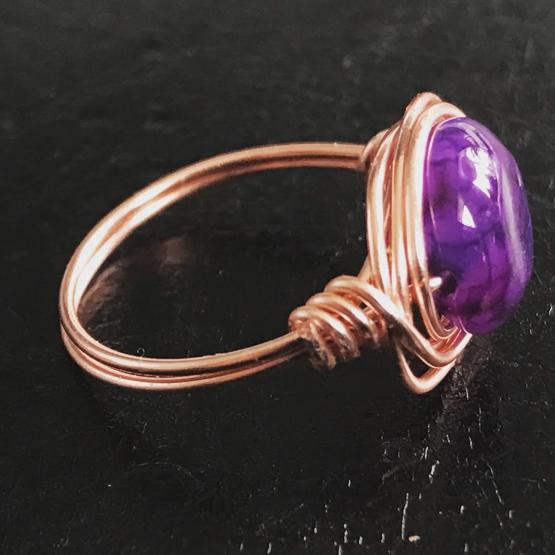 purple agate ring