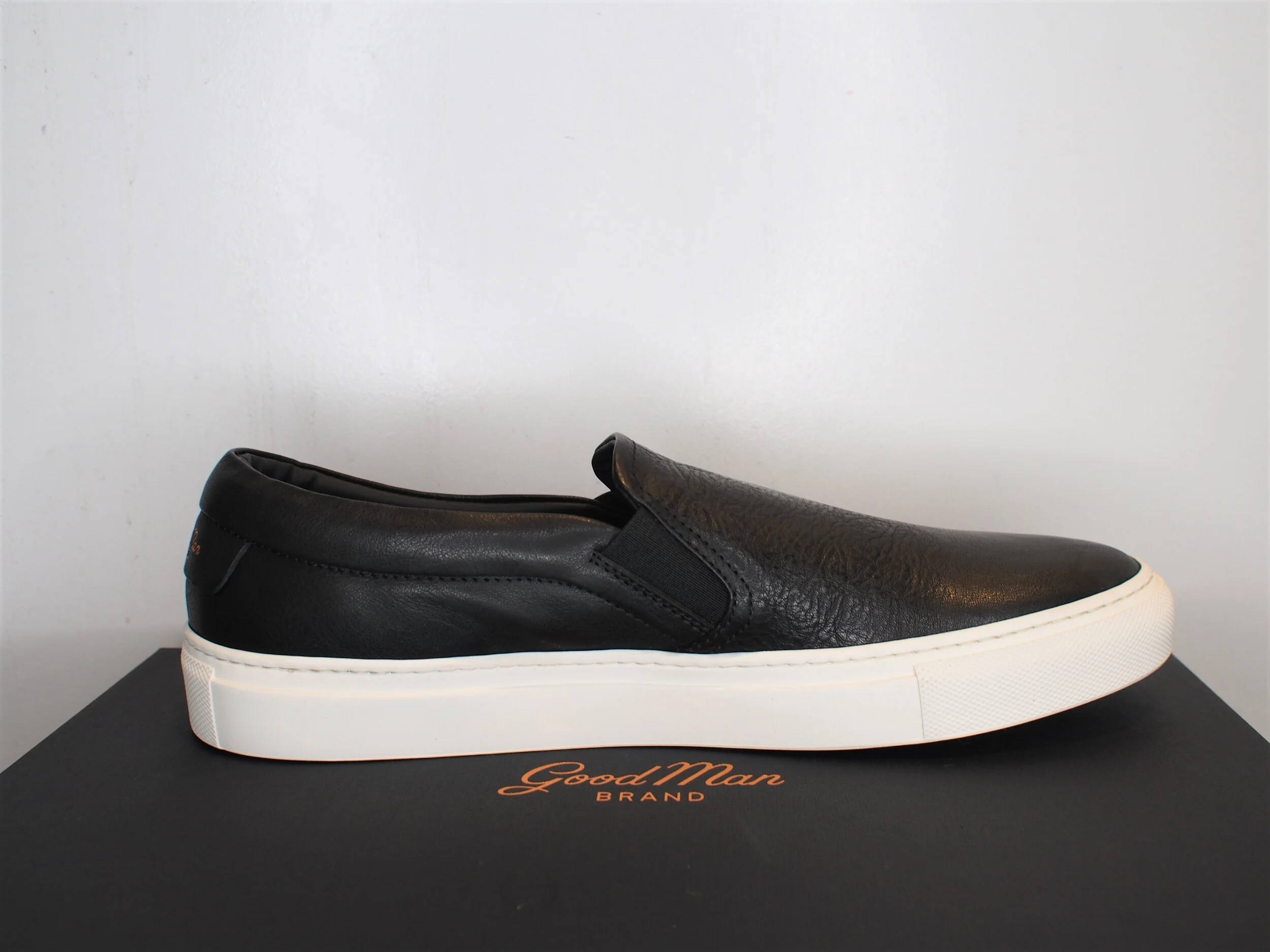 Good Man Brand Men\'s Edge Slip-On Black Leather Sneakers Leather Lo-Top Sneakers - Sustainable & Comfortable Casual Shoes main image 2