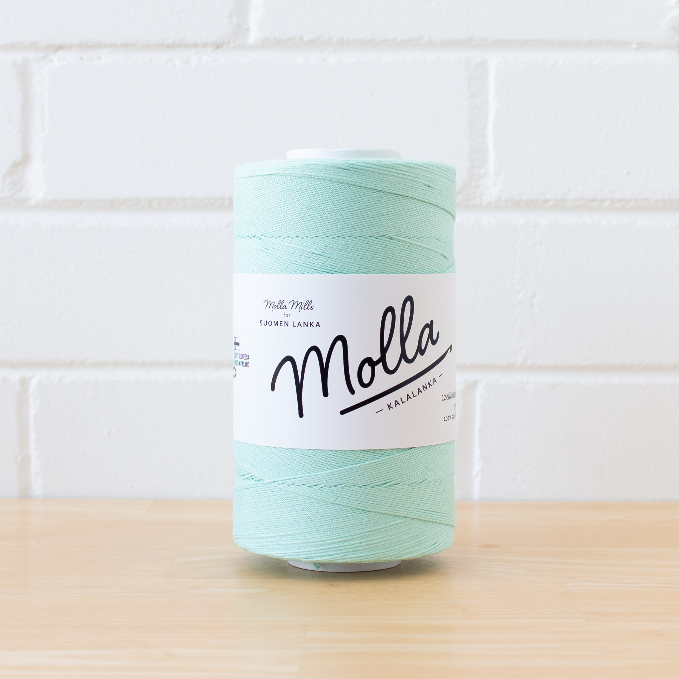 Molla Cotton Twine by Suomen - Mint (70) + Spindle