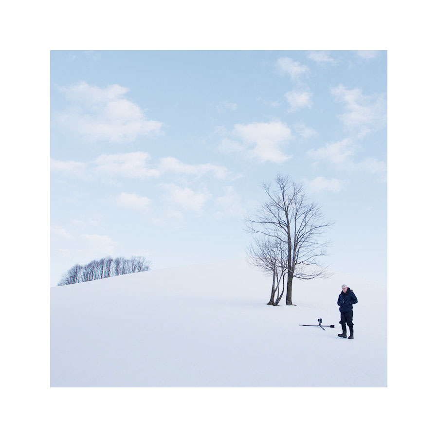 我自己在景观,北海道,2015年12月