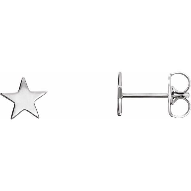tiny star ear-stud earrings in polished fourteen karat