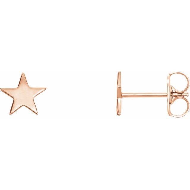 tiny star ear-stud earrings in polished fourteen karat