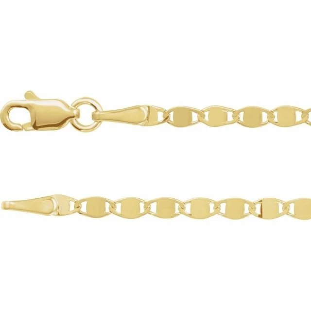 light mirror-link cable style chain in fourteen yellow gold