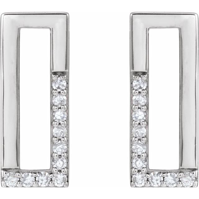 tiny ten single cut diamond rectangle ear stud earrings in fourteen karat yellow white or rose gold circlesmith