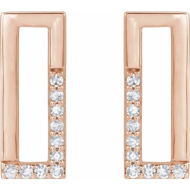 ピアス LESS IS MORE 14K gold rectangular one-touch earrings 14K Rectangle Hoop Earrings, Rectangle Gold Earrings
