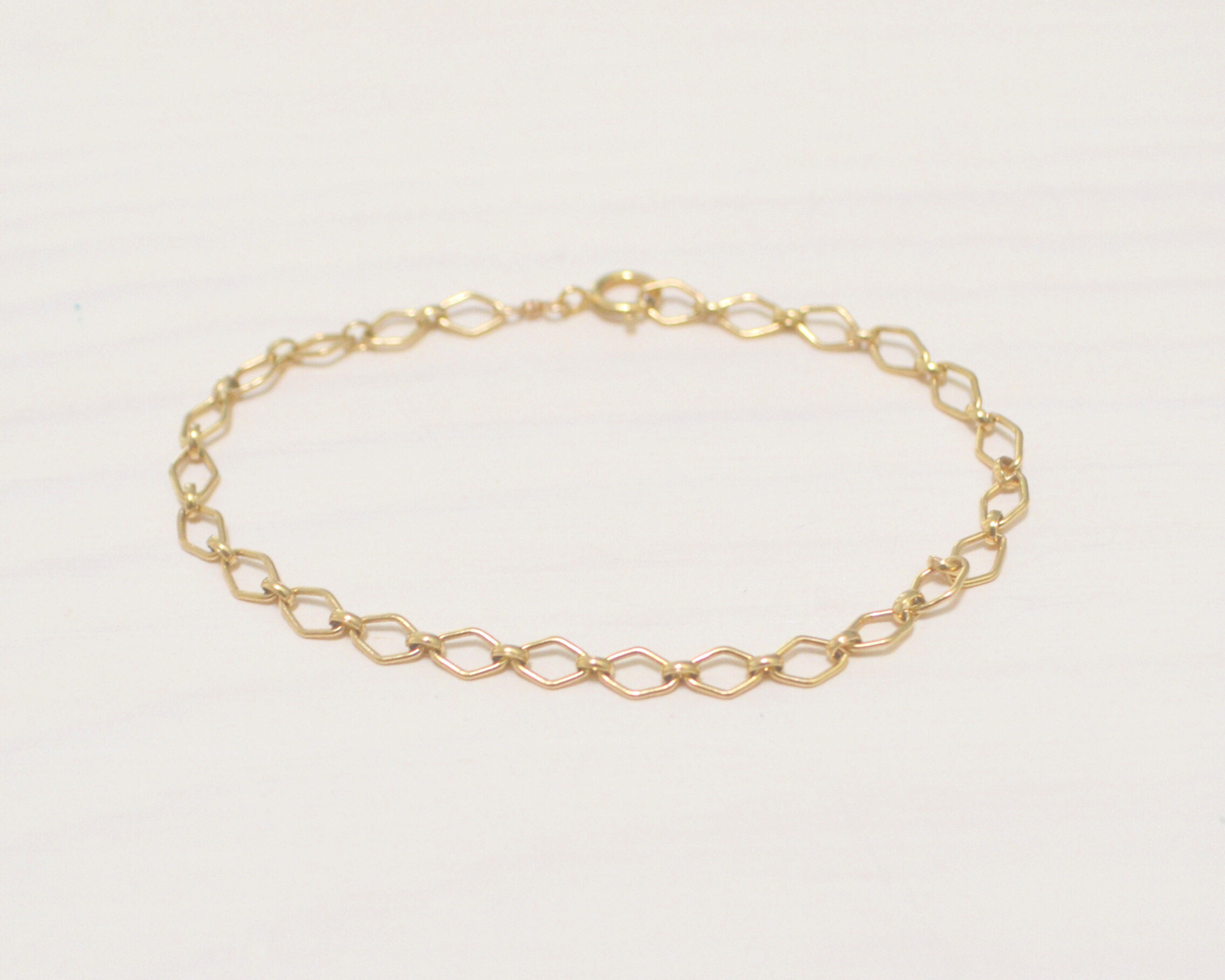 Mediator Udlænding Krydderi Dainty Gold Filled Diamond Shape Chain Bracelet — Boy Cherie Jewelry:  Delicate Fashion Jewelry That Won't Break or Tarnish
