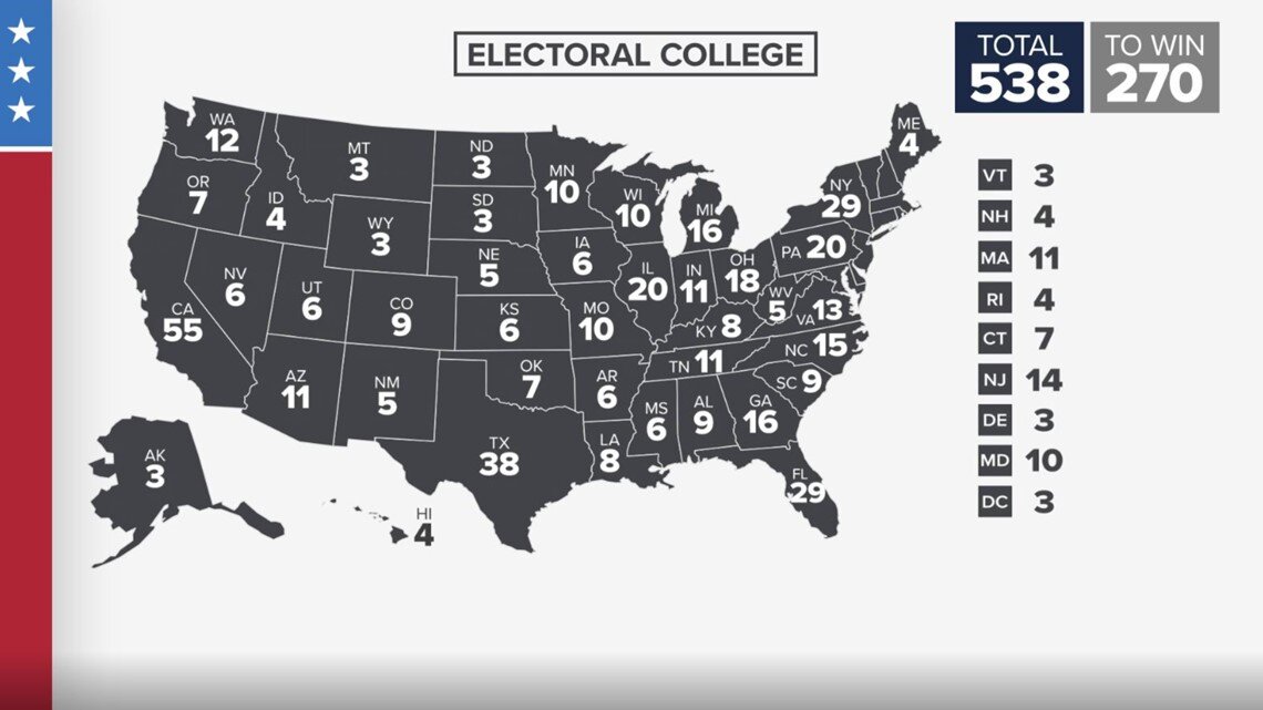 Mapa Electoral de Estados Unidos. Fuente: 11Alive