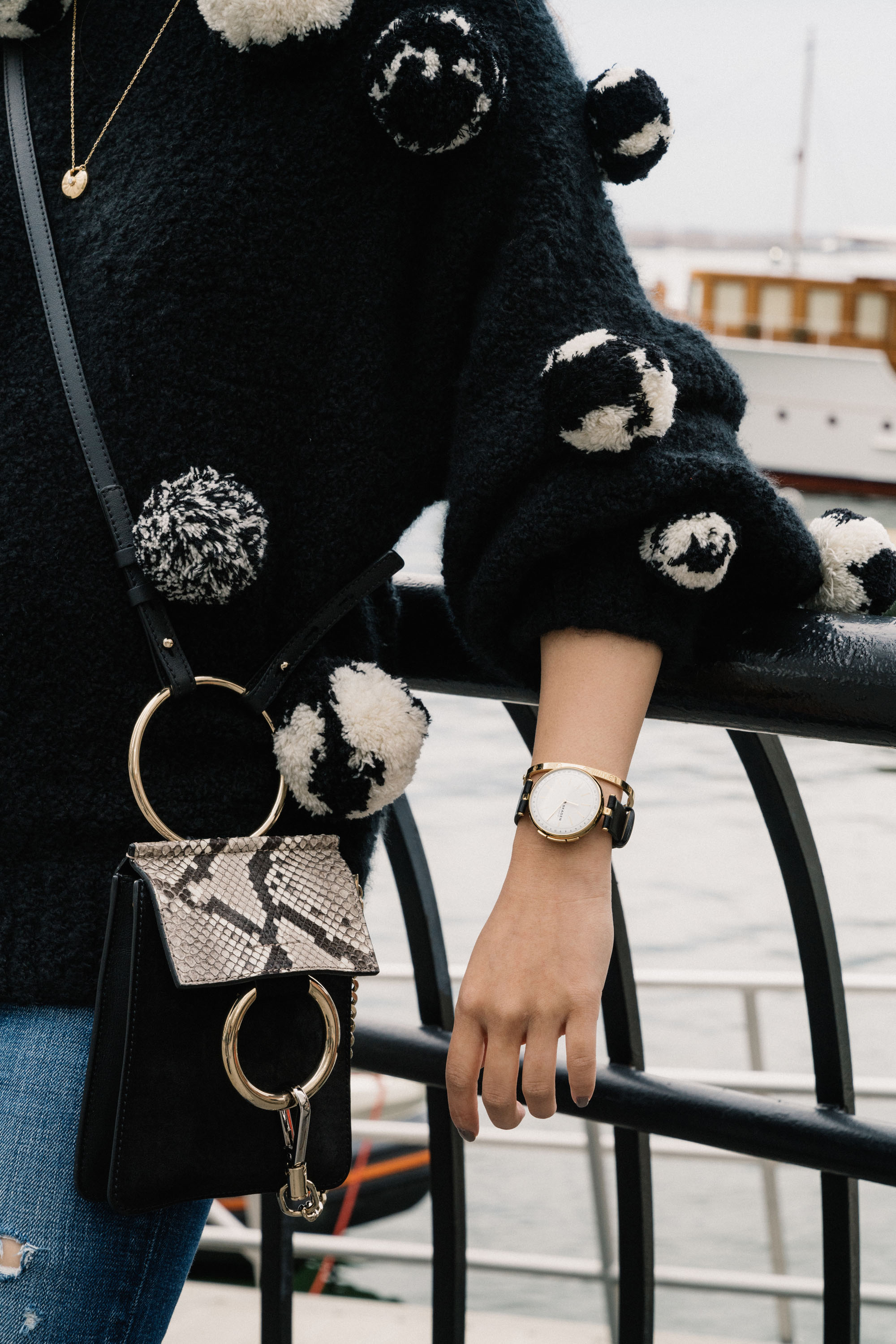Spencer Vladimir毛衣,Moussy牛仔布,Chloé包,Skagen手表,Cartier手链
