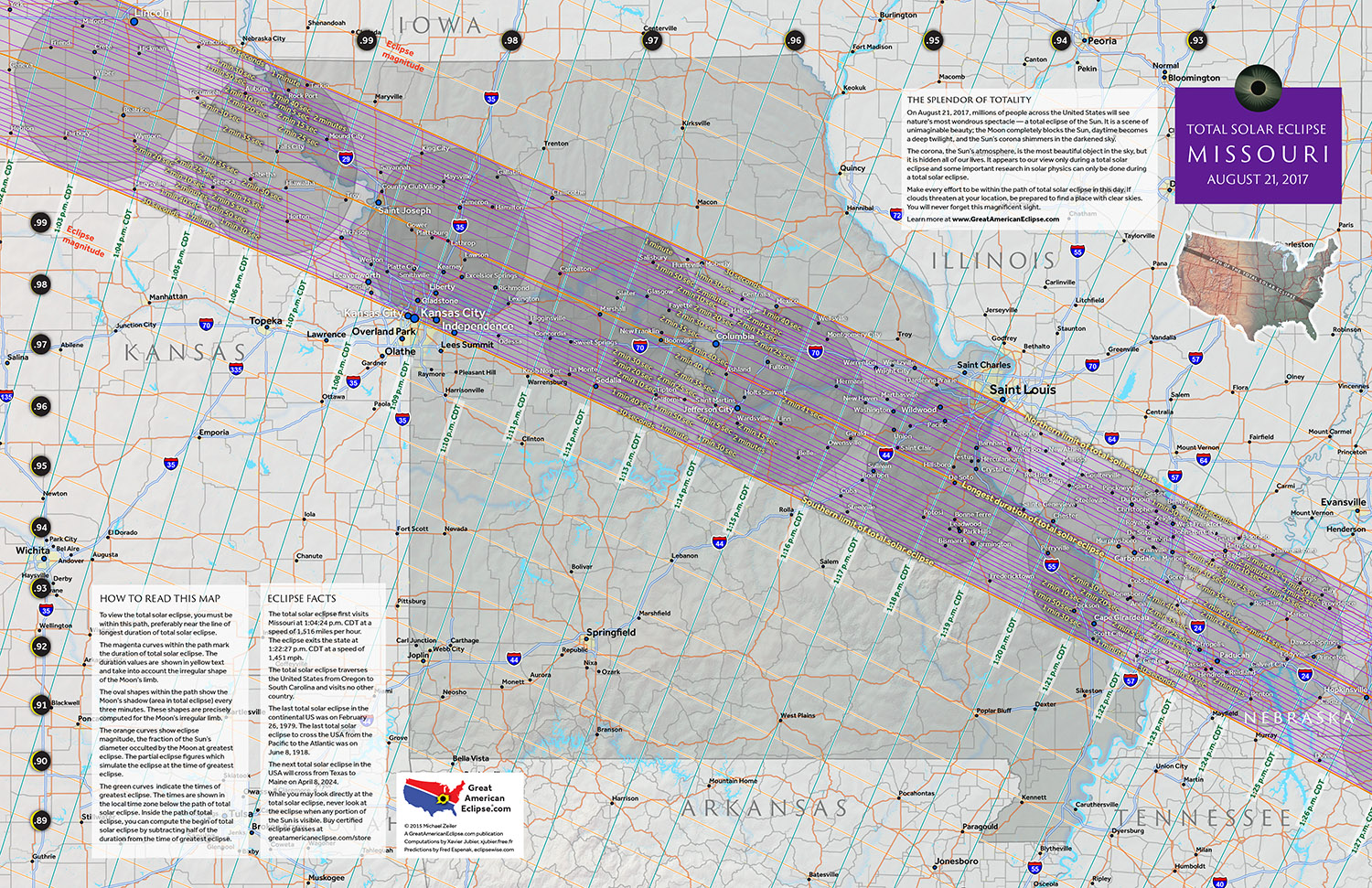 Missouri 2017 State Map Total Solar Eclipse Of April 8 2024