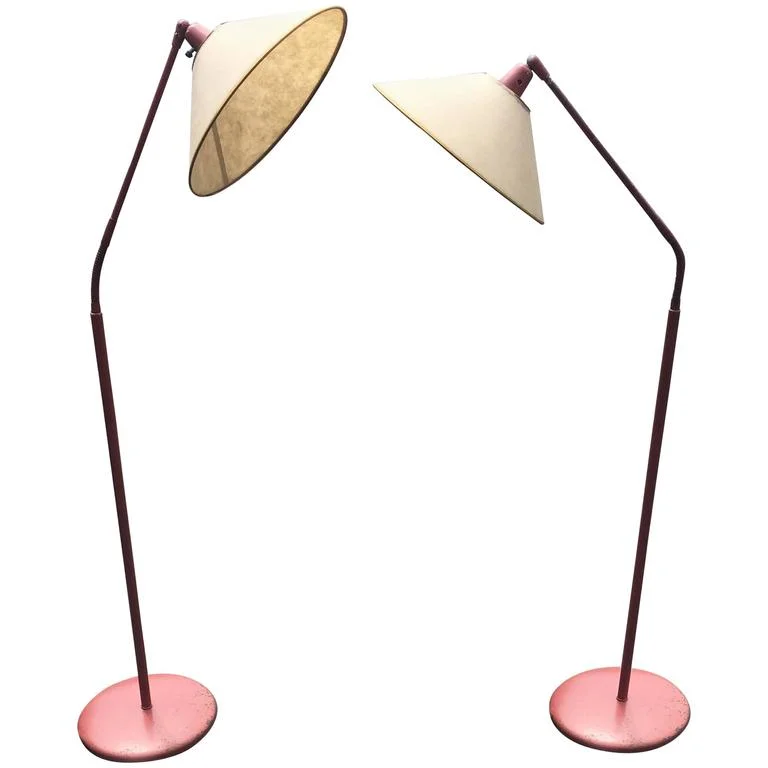 Kurt Versen Gooseneck Floor Lamps Patina Nyc