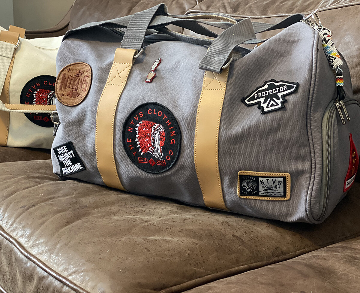 grey gym bag