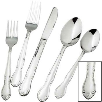 Elegance Heavyweight Bouillon Spoon Winco 0004-04 Vibro 18//0 Stainless Steel