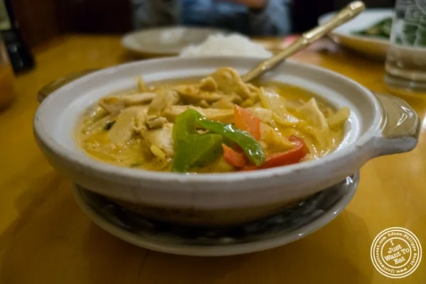鸡肉咖喱马萨曼 垫泰国,泰国餐厅在纽约,纽约