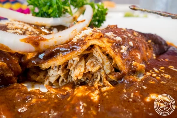 Enchiladas de mole 塞俄拉伯,墨西哥餐厅在霍博肯,新泽西州