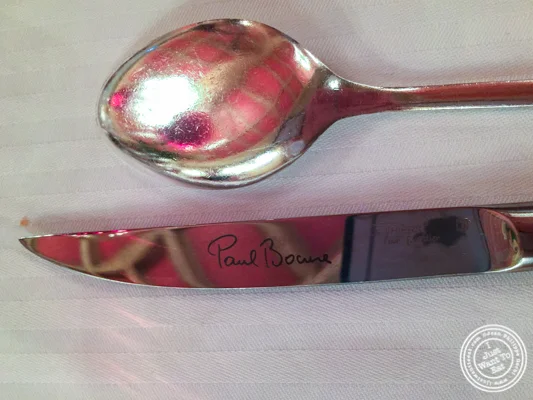 Knife and spoon at L'Auberge du Pont de Condongesof Paul Bocuse in France