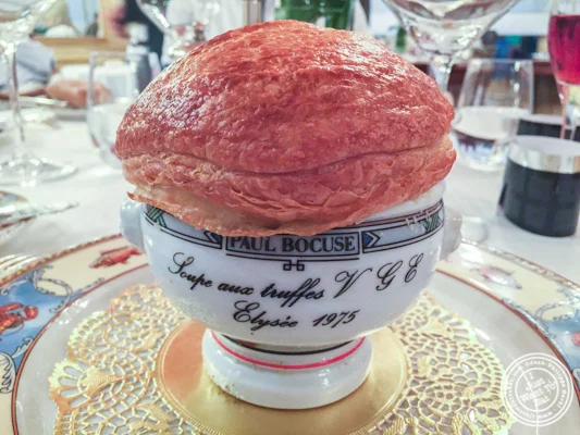 Soupe aux truffes VGE at L'Auberge du Pont de Condongesof Paul Bocuse in France