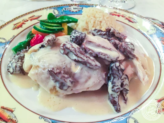 Bresse chicken cooked in a bladder at L'Auberge du Pont de Condongesof Paul Bocuse in France