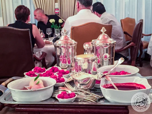 Dessert cart at L'Auberge du Pont de Condongesof Paul Bocuse in France