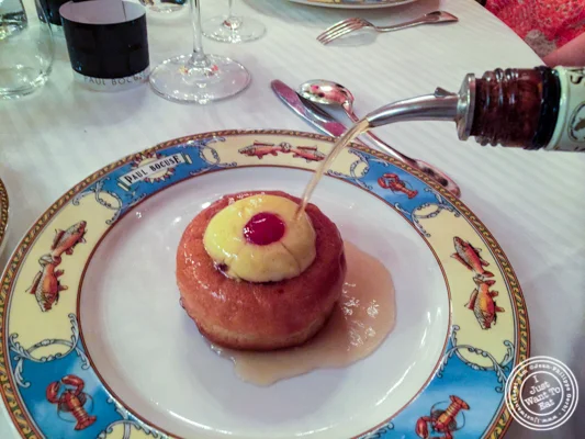 Baba au rhum at L'Auberge du Pont de Condongesof Paul Bocuse in France