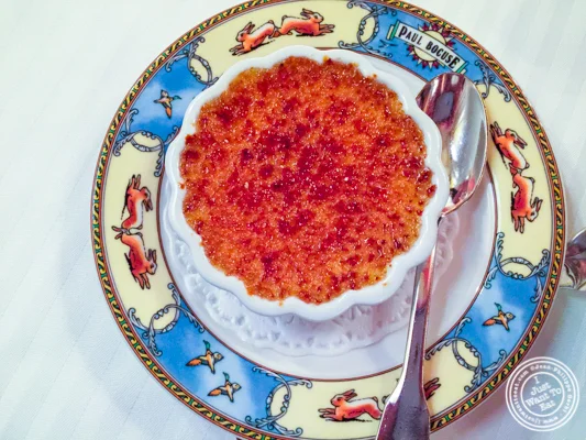 Creme brûlée at L'Auberge du Pont de Condongesof Paul Bocuse in France