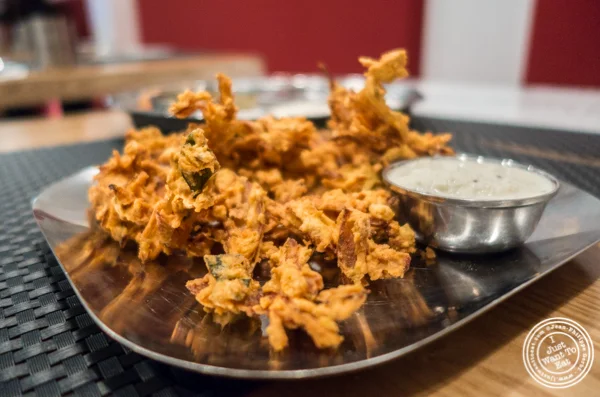 纽约州纽约市印度中国体育网直播Dosai的洋葱pakora