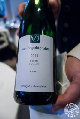 雷司令,内阁,vollenweider Wolfer Goldgrube,Mosel,德国2014年在纽约纽约纽约的Jean-Georges