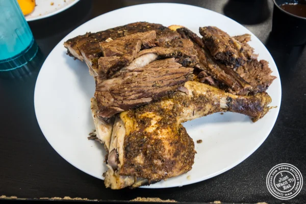 BBQ combination platter at 叠煎饼屋and Cafe in Hoboken, NJ