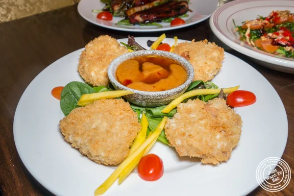 素食潘库鸡用泰国辣椒花生调味汁在纽约,纽约州的阿尔法融合