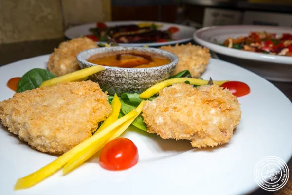 素食潘库鸡用泰国辣椒花生调味汁在纽约,纽约州的阿尔法融合