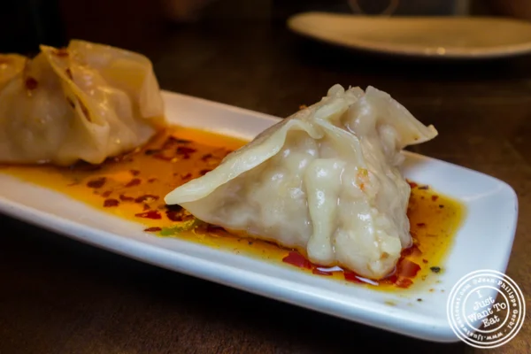 在纽约西纽约的PF Chang的虾饺子