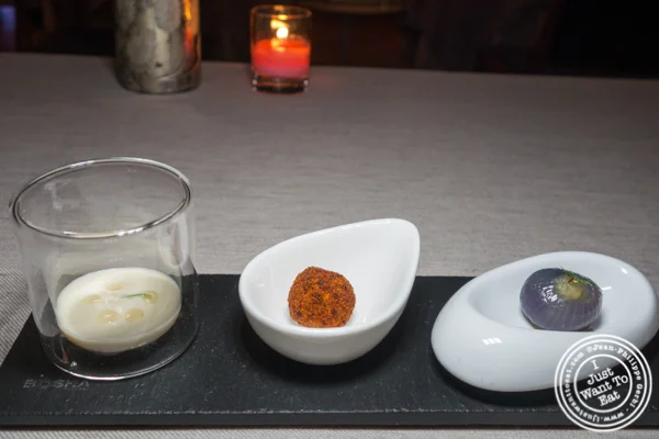 在L'Appart的素食Canapés在NYC,NY