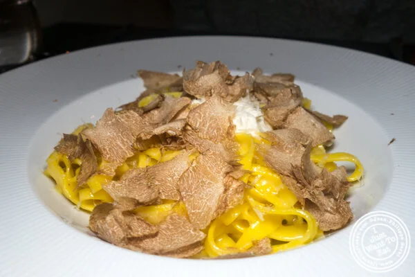 Tagliatelle with white truffle at Benno in 纽约市, NY