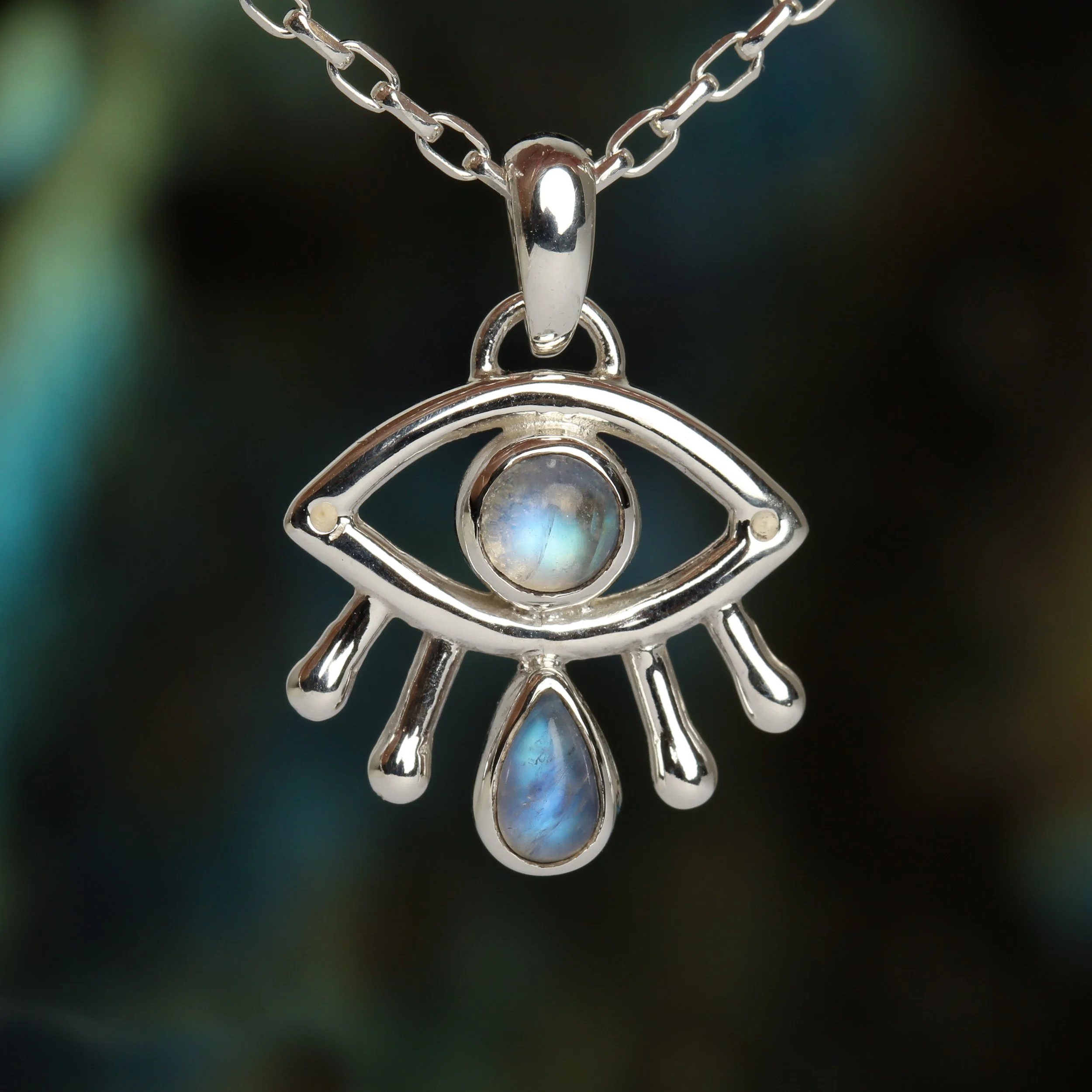 Crying shop eye necklace