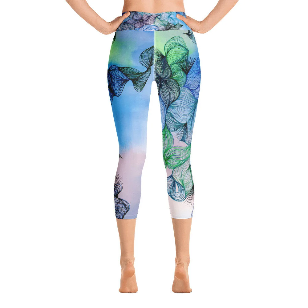 One of the Shouts Yoga Capri Leggings Monica Melgar Art