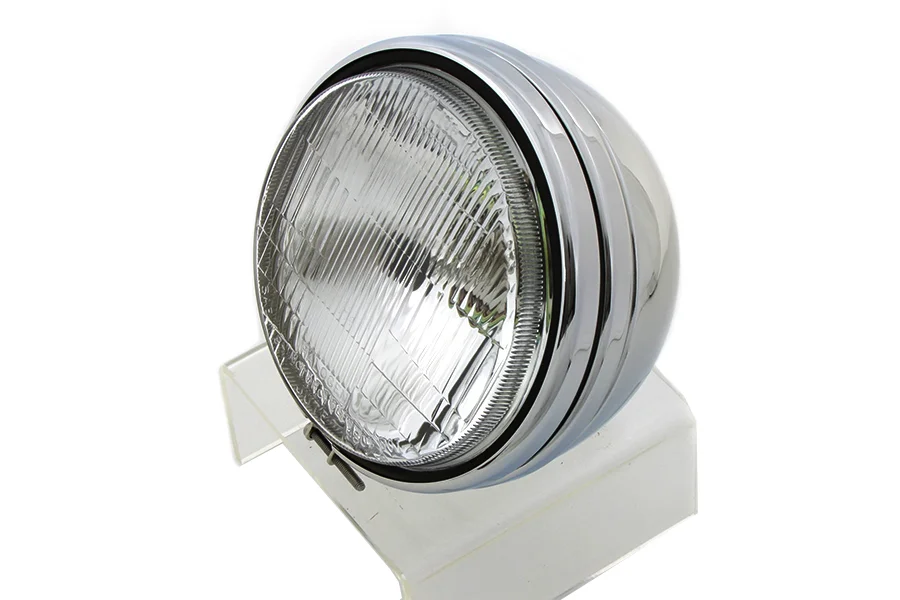 thumbnail image 2 of Labwork Chrome Motorcycle Headlight Visor - Universal Fit For Bobber Chopper Dyna - 12V 2 of 5