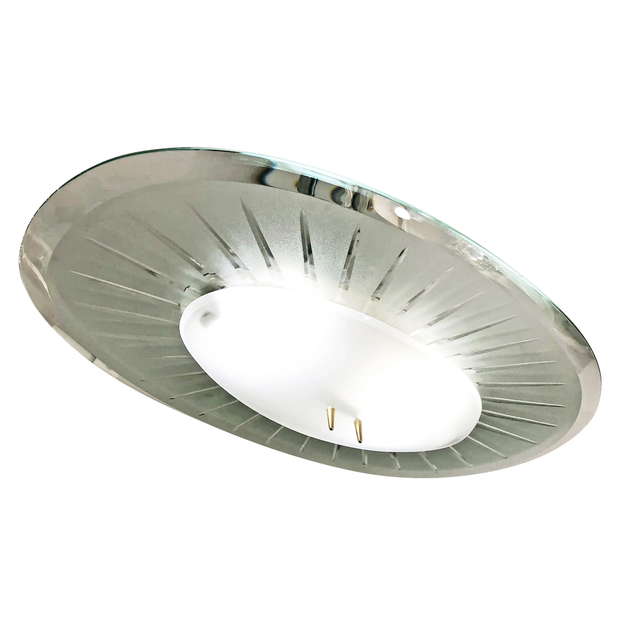 Oval Fontana Arte Flush Mount Italy 1950 S Gaspare Asaro