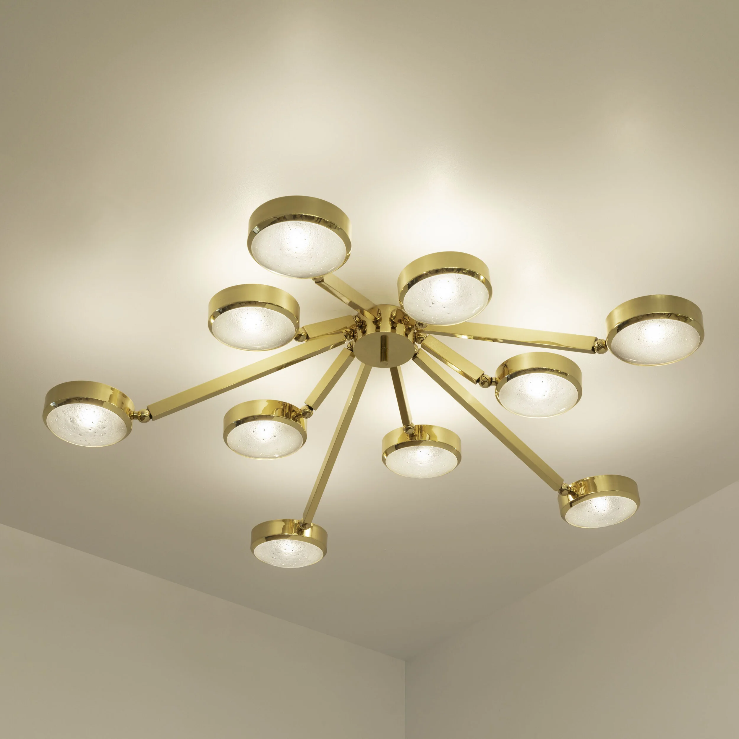 Oculus Articulating Ceiling Light Murano Glass Version Gaspare Asaro Italian Modern Italian Mid Century Modern Furniture And Lighting New York