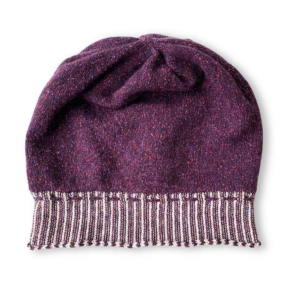 Slouchy beanie hat for women in luxurious merino wool