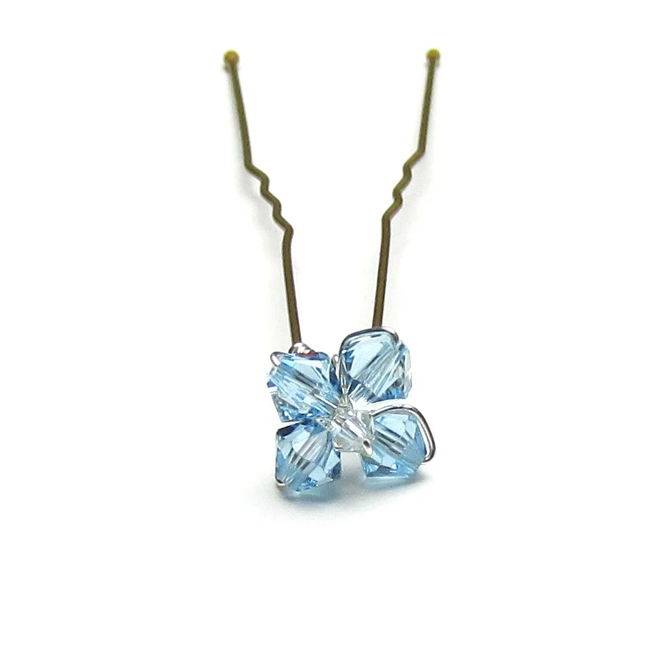 Bridesmaid Hair Pins Crystal Flower Kasi Designed To Sparkle