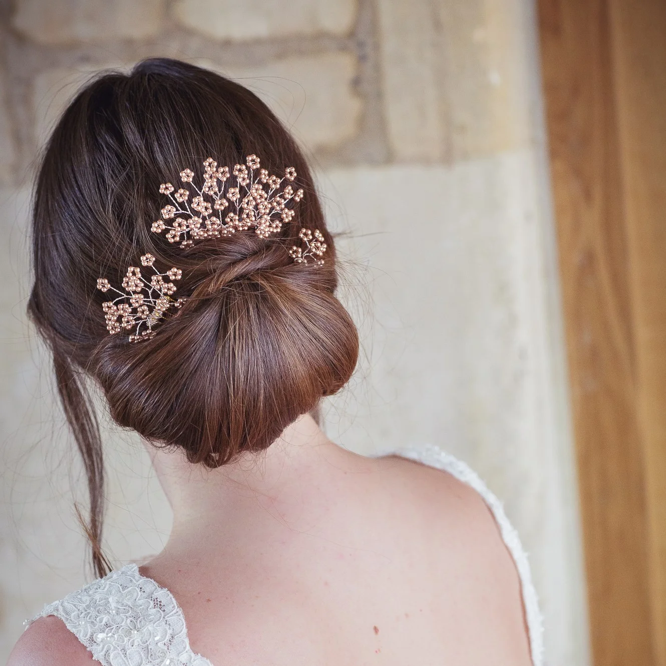 Gypsophila Cream Pearl Flower Clusters Wedding Hair Comb