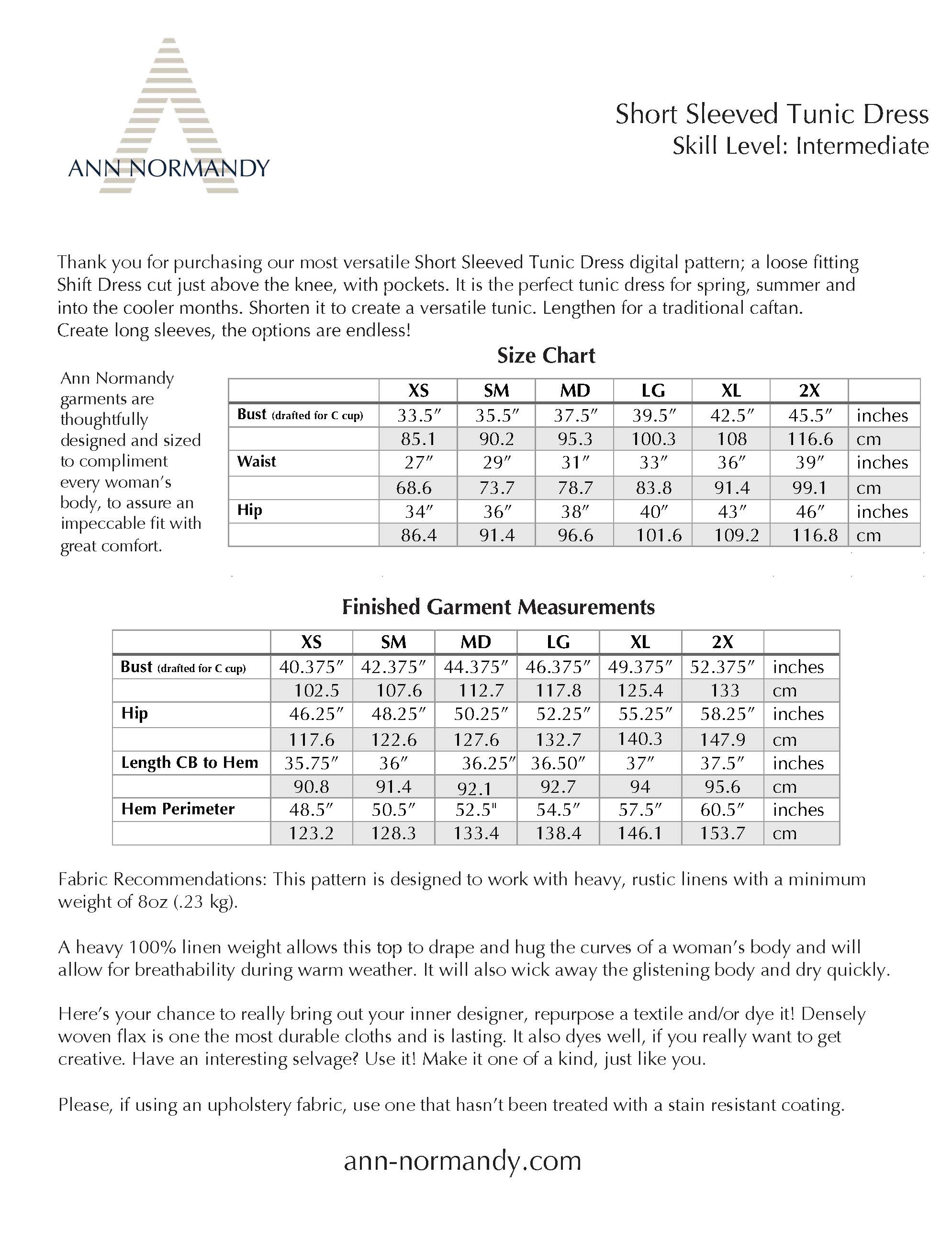 Linen Weight Chart