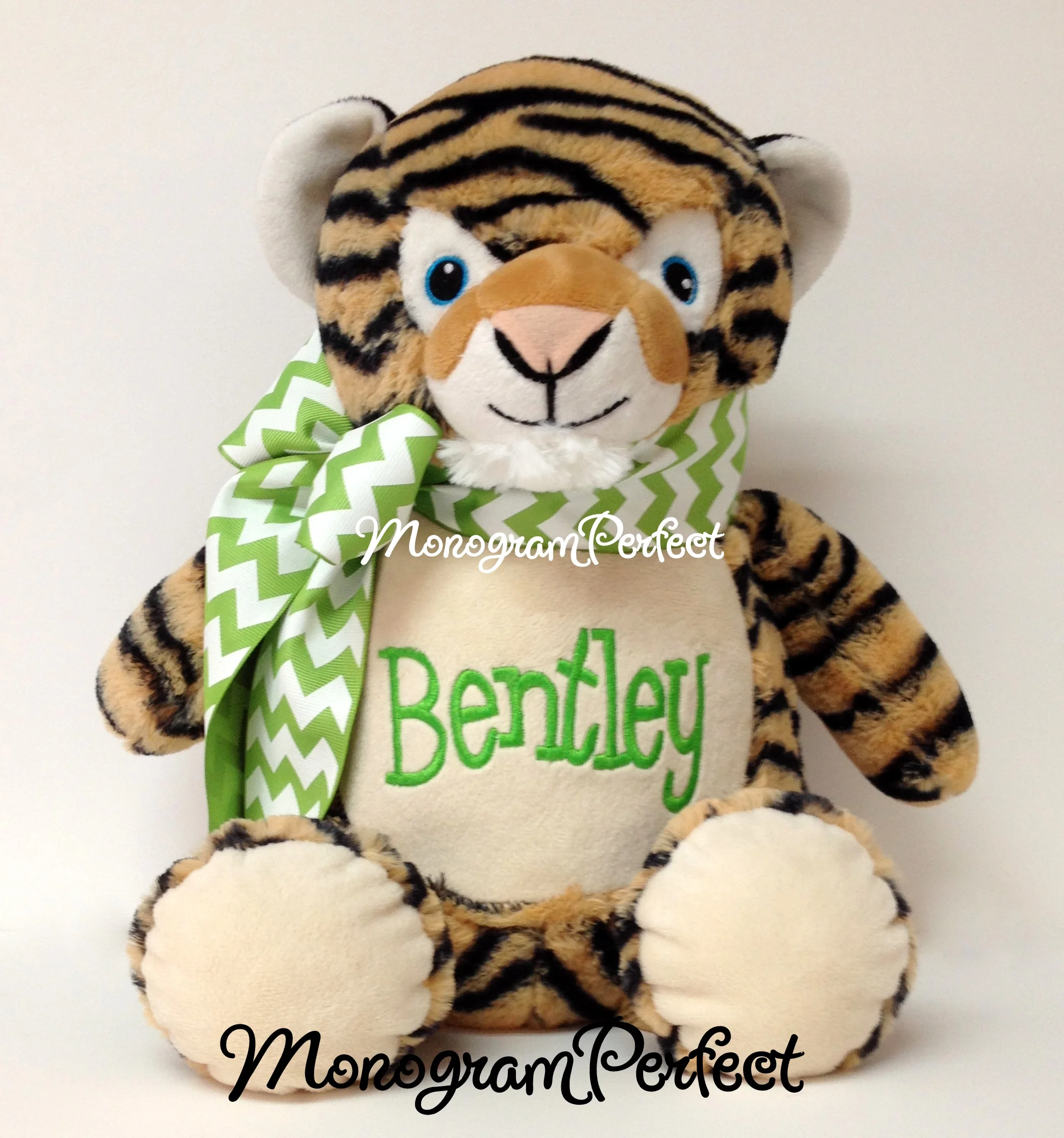 green tiger stuffed animal