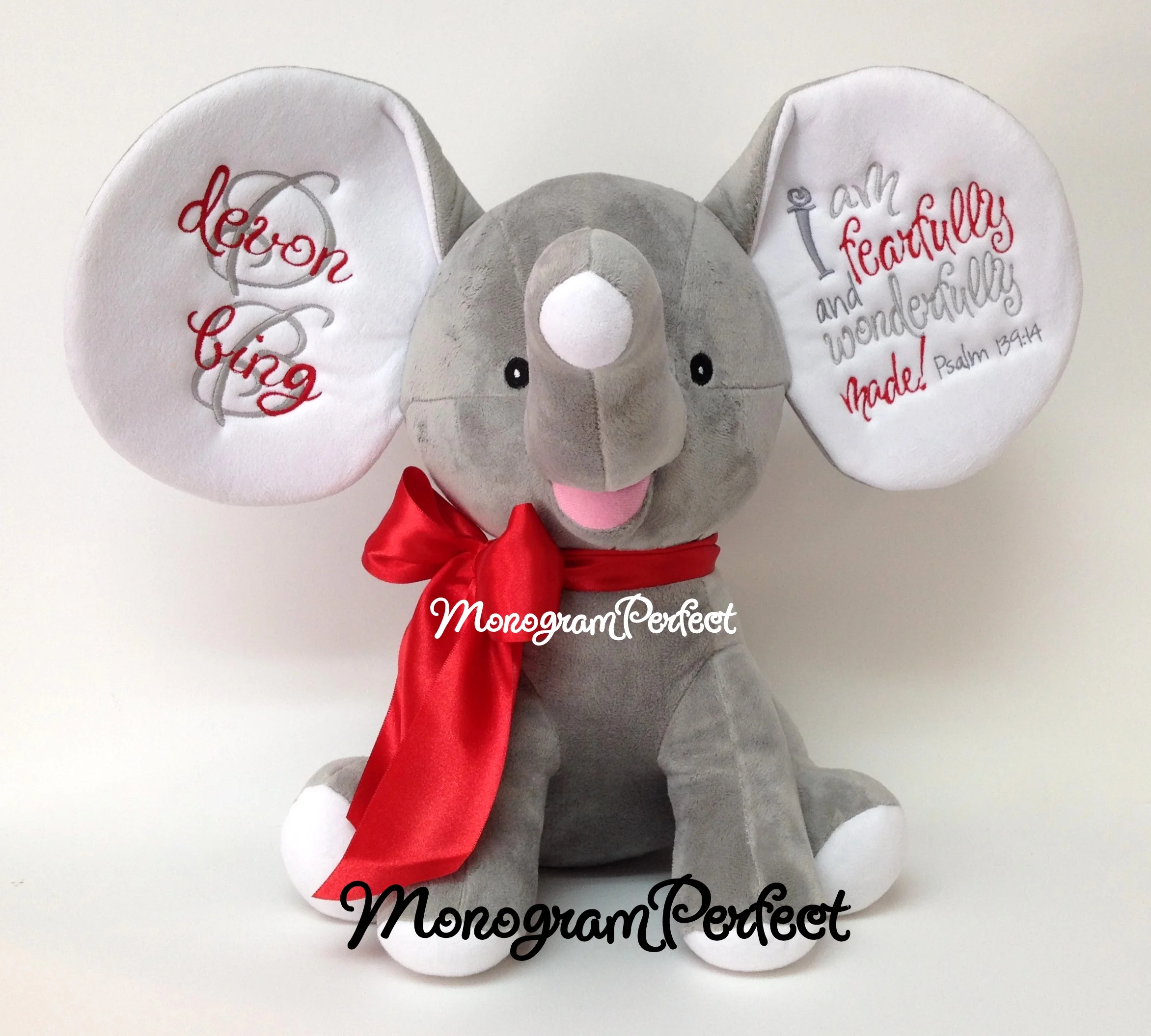red stuffed elephant