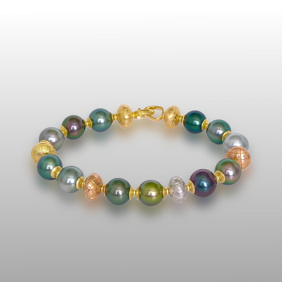 Multi color Tahitian South Sea Pearl Bracelet — Pratima Design Fine Art  Jewelry Maui, Hawaii